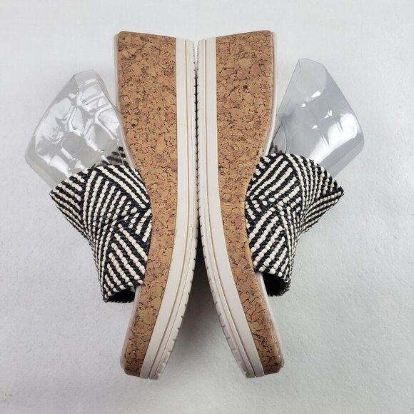 Bzees Resort Wedge Riviera Sandal Women 10 Wide Raffia Slip On Peep Toe Platform - Picture 8 of 13